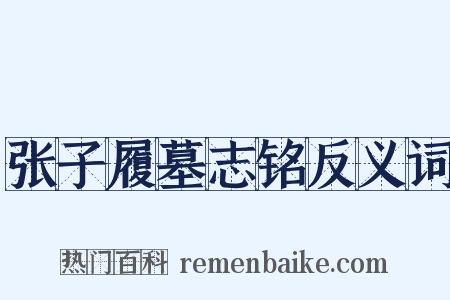 张子履墓志铭反义词是什么意思的图片